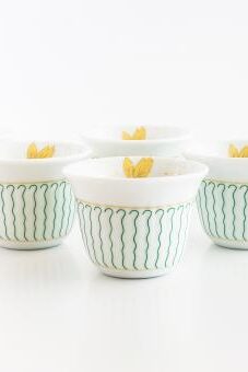 Coffee Cup 12 pieces – Decor: green lines